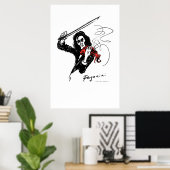 Poster Paganini en violon rouge (Bureau à domicile)