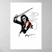 Poster Paganini en violon rouge (Devant)