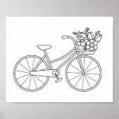 Poster Page Bicyclette avec panier à fleurs (Devant)