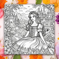Page Color Me | Jolie princesse et château