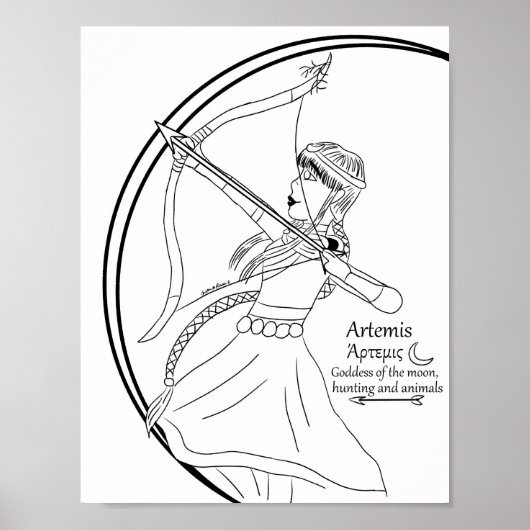 Poster Page Coloriage Artémis Imprimer (Devant)