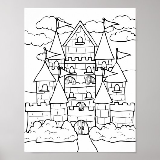 Poster Page Coloriage du château (Devant)