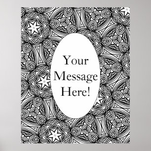 Poster Page Couleur adulte - Bordure ovale du Motif géomé