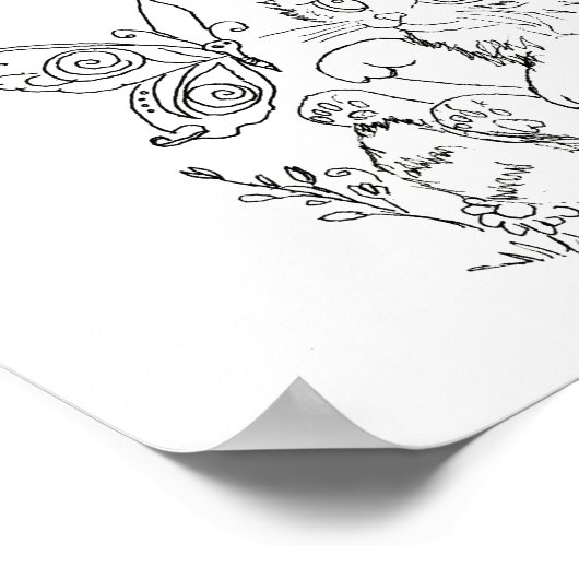 Poster Page couleur chaton d'art populaire hispanique (Coin)