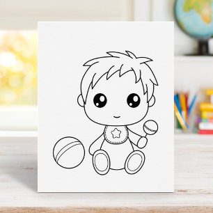 Poster Page Couleur de combinaison bébé garçon