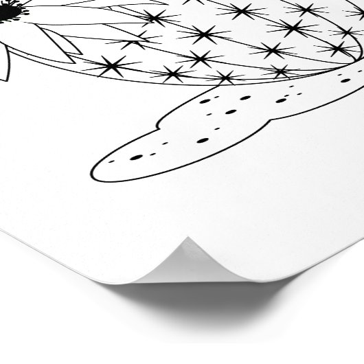 Poster Page Couleur Fleur Cactus (Coin)