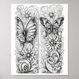 Poster Page couleur papillon créative 8x10