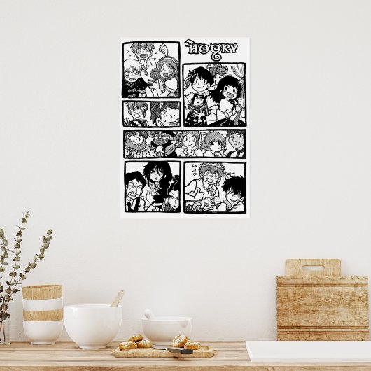 Poster Page de bande dessinée (Cuisine)