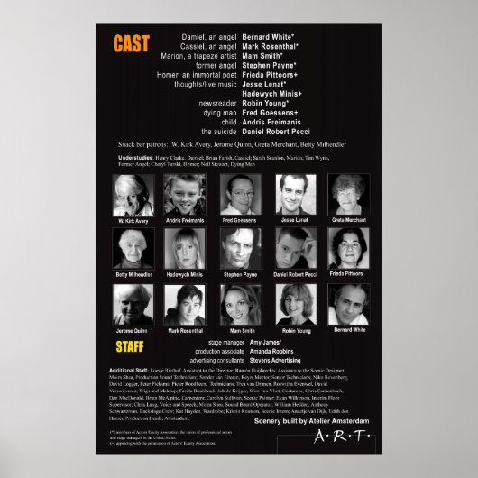 POSTER PAGE DE CAST DES AILES (Devant)