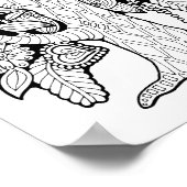 Poster Page de coloration de l'arbre à fleurs Imaginaire (Coin)