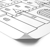 Poster Page de coloration du château royal médiéval Fairy (Coin)