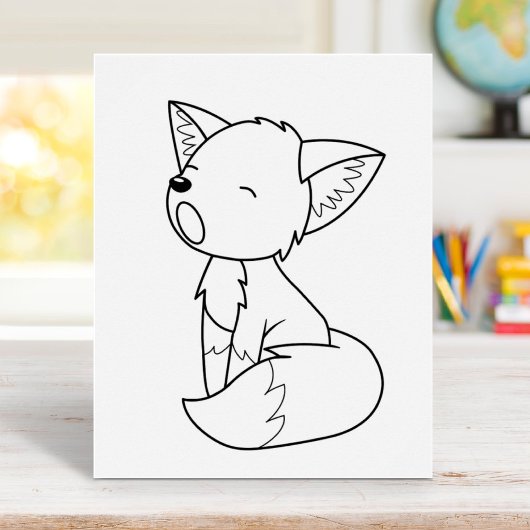 Poster Page de coloration Sleepy Little Fox