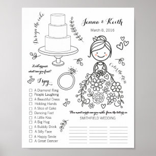 Poster Page de coloriage à télécharger pour mariage 