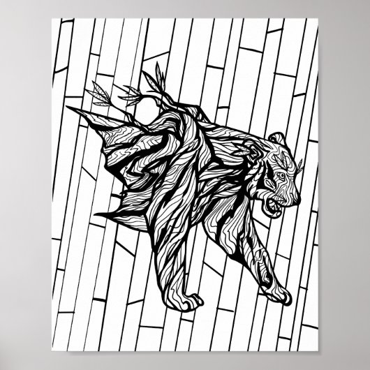 Poster Page de coloriage - Année du tigre (Devant)