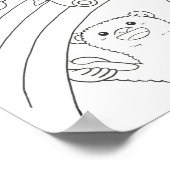 Poster Page de coloriage arc-en-ciel d'ours polaire téléc (Coin)