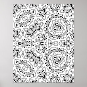 Poster Page de coloriage artistique à motif de mandala en