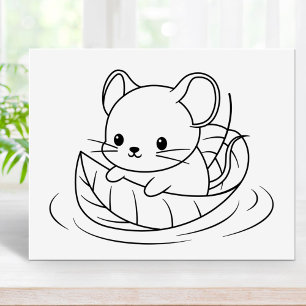 Poster Page de coloriage de bateau en feuille de souris m