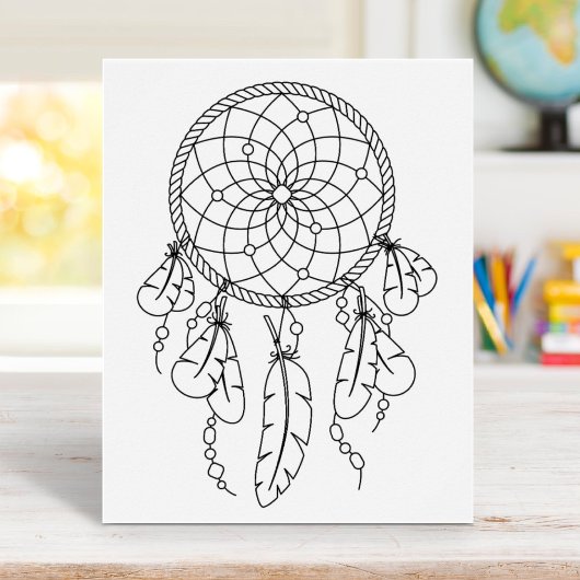 Poster Page de coloriage de Boho Dreamcatcher