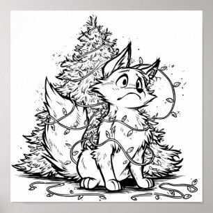 Poster Page de coloriage de la figurine de Noël de Flicke
