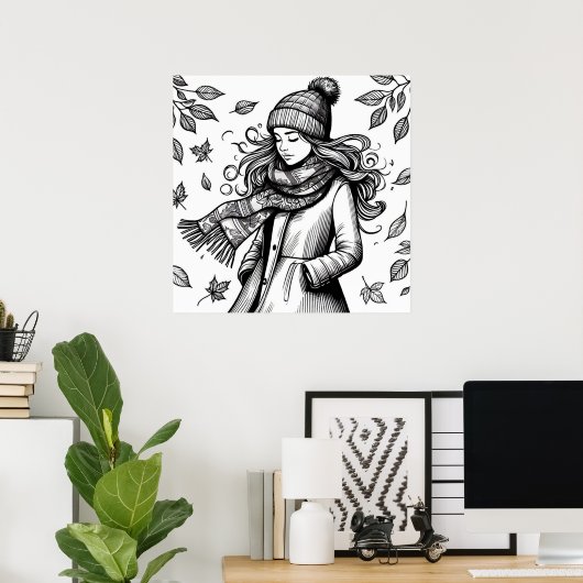 Poster Page de coloriage de l'affiche d'automne (Bureau à domicile)