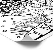 Poster Page de coloriage de l'arbre feuillus Imaginaire A (Coin)