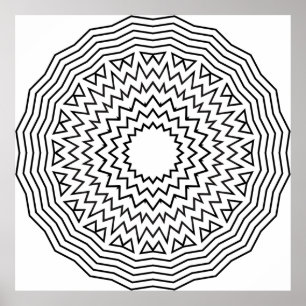 Poster Page de coloriage de mandala abstrait avec motif z