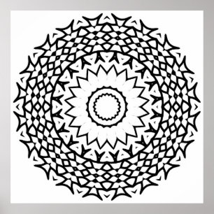 Poster Page de coloriage de mandala complexe avec motif t