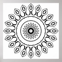 Page de coloriage de mandala simple avec des pétal