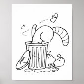 Poster Page de coloriage de poubelle Raccoon (Devant)