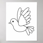 Poster Page de coloriage d'oiseaux de la colombe (Devant)