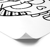 Poster Page de coloriage drôle Halloween crâne souriant (Coin)