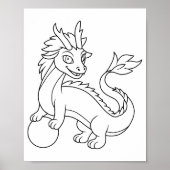 Poster Page de coloriage du dragon chinois (Devant)