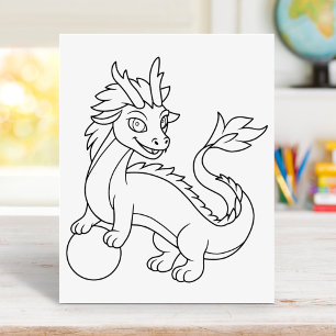 Poster Page de coloriage du dragon chinois