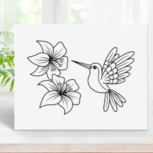 Poster Page de coloriage Fleurs de Lys Colibri