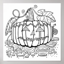 Page de coloriage Halloween Jack O’Lantern Art