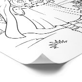 Poster Page de coloriage Halloween - Une fille avec Citro (Coin)