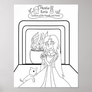 Poster Page de coloriage Hestia