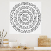 Poster Page de coloriage mandala à vagues concentriques (Cuisine)