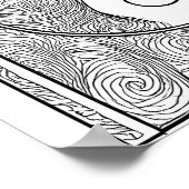 Poster Page de coloriage symétrique complexe : Yin Yang (Coin)