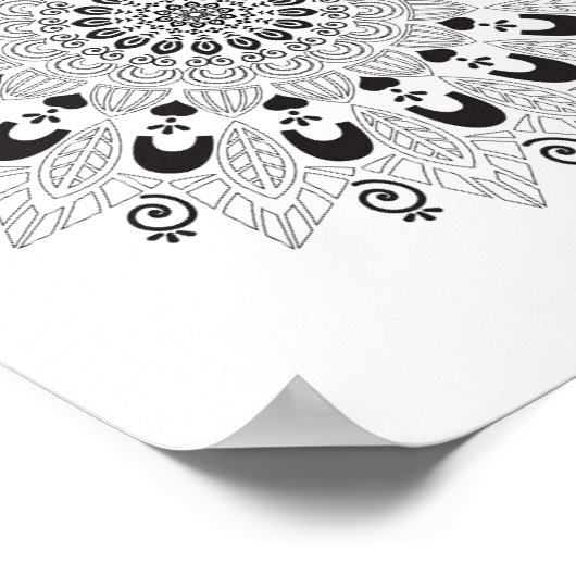 Poster Page de couleur de conception de fleurs Mandala (Coin)