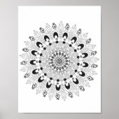 Poster Page de couleur de conception de fleurs Mandala (Devant)