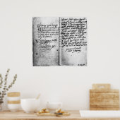 Poster Page de manuscrit (Cuisine)