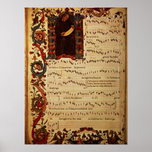 Poster Page de Notation musicale avec historien (Devant)
