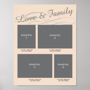 Poster Page de photos commémoratives Amour et famille