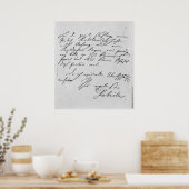 Poster Page de texte avec sa signature (Cuisine)