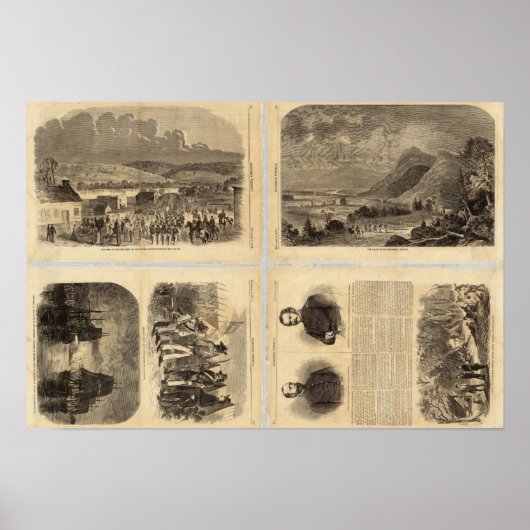 Poster Page de texte Carte des États du Sud (Devant)