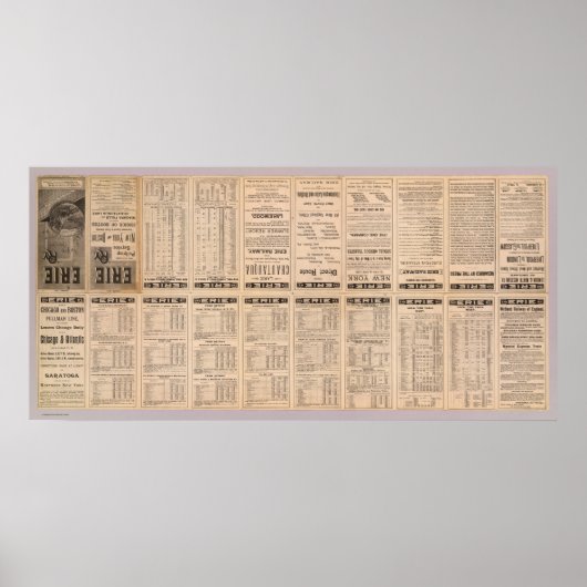 Poster Page de texte du chemin de fer Erie (Devant)