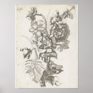 Poster Page de titre avec un bouquet de pivoines