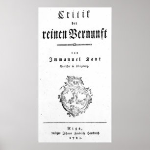 Poster Page de titre "Critique de la Pure