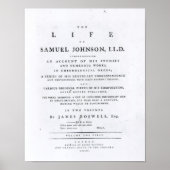 Poster Page de titre, de "La vie de Samuel Johnson" (Devant)